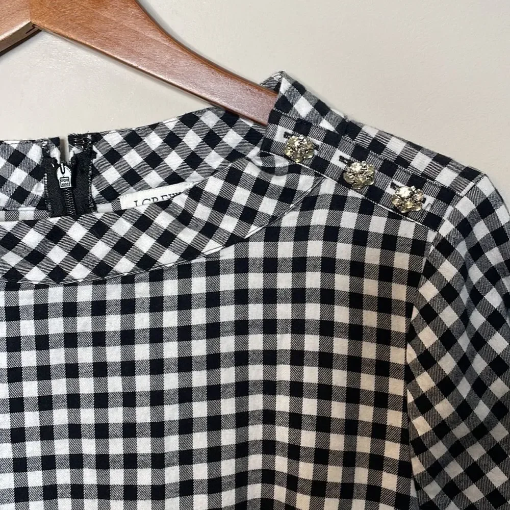 J. Crew Long-sleeve flannel funnelneck dress Size Small